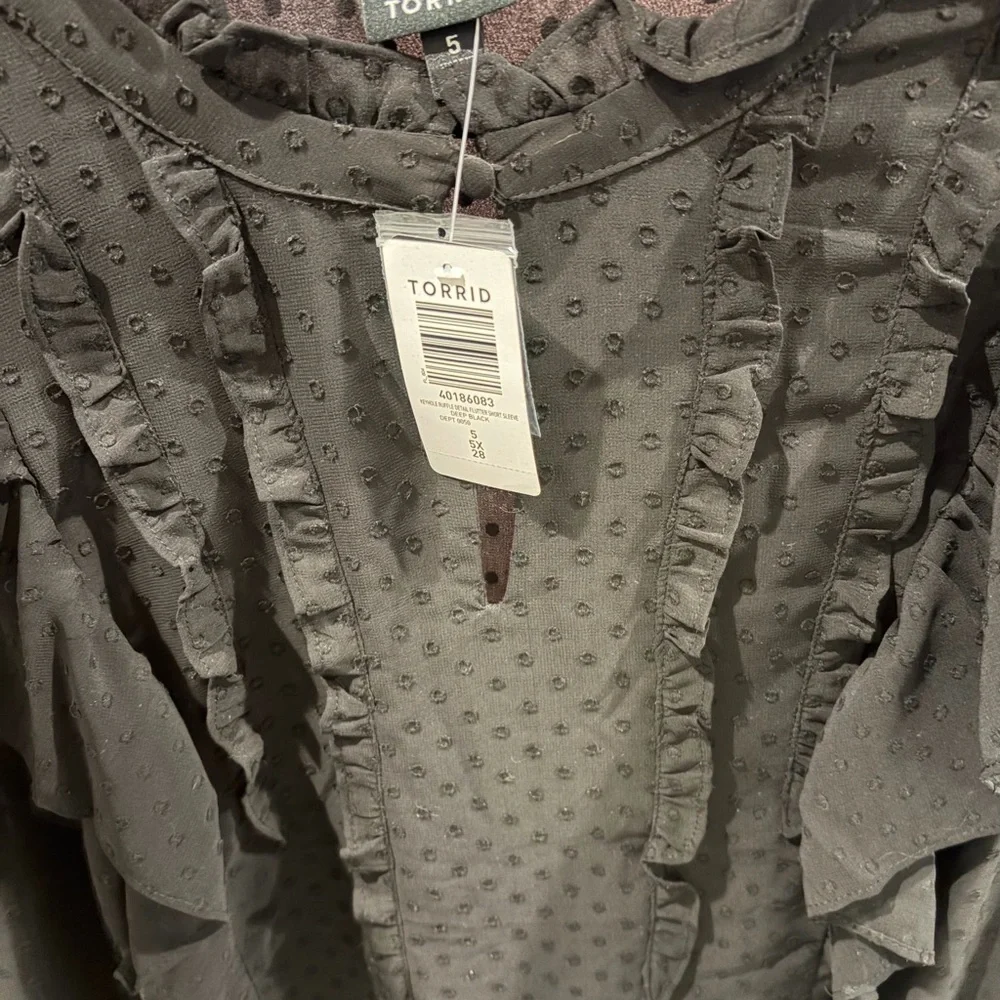 Torrid Black Ruffle Blouse - Picture 3 of 5